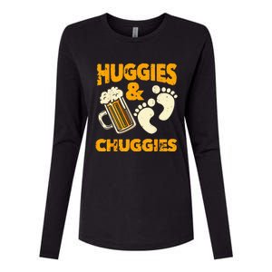 Huggies And Chuggies Funny Future Father Party Gift Womens Cotton Relaxed Long Sleeve T-Shirt