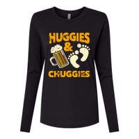 Huggies And Chuggies Funny Future Father Party Gift Womens Cotton Relaxed Long Sleeve T-Shirt