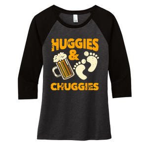 Huggies And Chuggies Funny Future Father Party Gift Women's Tri-Blend 3/4-Sleeve Raglan Shirt