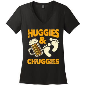 Huggies And Chuggies Funny Future Father Party Gift Women's V-Neck T-Shirt