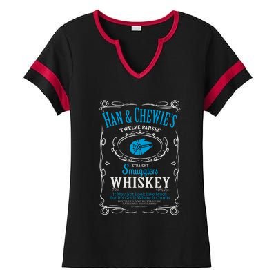 Han And Chewies Smugglers Whiskey Ladies Halftime Notch Neck Tee