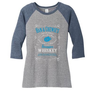 Han And Chewies Smugglers Whiskey Women's Tri-Blend 3/4-Sleeve Raglan Shirt