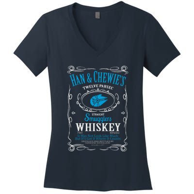 Han And Chewies Smugglers Whiskey Women's V-Neck T-Shirt