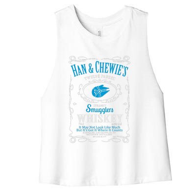 Han And Chewies Smugglers Whiskey Women's Racerback Cropped Tank