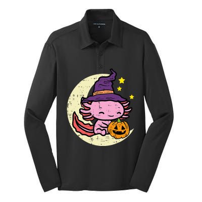 Halloween Axolotl Cute Fall Costume Silk Touch Performance Long Sleeve Polo