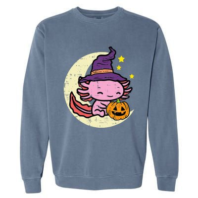 Halloween Axolotl Cute Fall Costume Garment-Dyed Sweatshirt