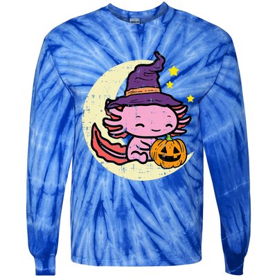 Halloween Axolotl Cute Fall Costume Tie-Dye Long Sleeve Shirt