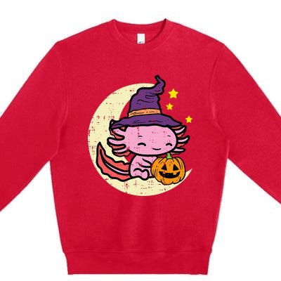 Halloween Axolotl Cute Fall Costume Premium Crewneck Sweatshirt