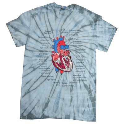 Heart Anatomy CVICU Nurse Cardiac Nurse Tie-Dye T-Shirt