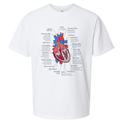 Heart Anatomy CVICU Nurse Cardiac Nurse Sueded Cloud Jersey T-Shirt