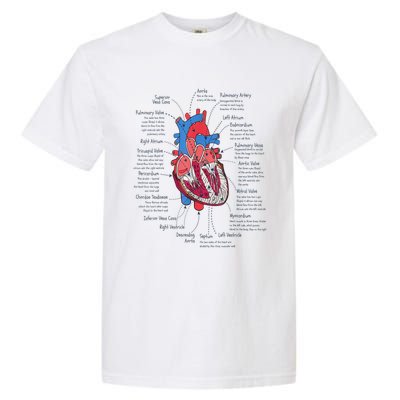 Heart Anatomy CVICU Nurse Cardiac Nurse Garment-Dyed Heavyweight T-Shirt