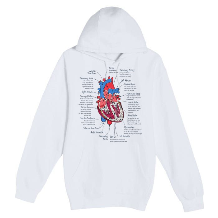 Heart Anatomy CVICU Nurse Cardiac Nurse Premium Pullover Hoodie