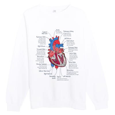 Heart Anatomy CVICU Nurse Cardiac Nurse Premium Crewneck Sweatshirt