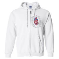 Heart Anatomy CVICU Nurse Cardiac Nurse Full Zip Hoodie