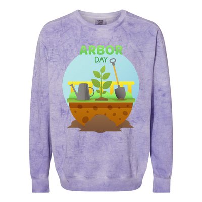 Happy Arbor Day Tree Planting Arbor Day Colorblast Crewneck Sweatshirt