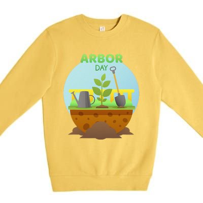 Happy Arbor Day Tree Planting Arbor Day Premium Crewneck Sweatshirt