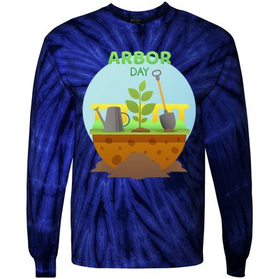 Happy Arbor Day Tree Planting Arbor Day Tie-Dye Long Sleeve Shirt