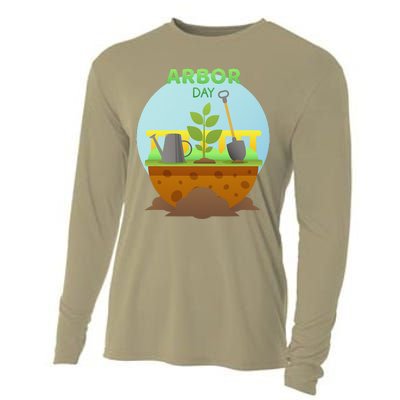 Happy Arbor Day Tree Planting Arbor Day Cooling Performance Long Sleeve Crew