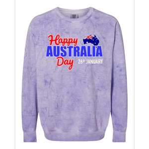 Happy Australia Day 26th Of January Great Gift Colorblast Crewneck Sweatshirt