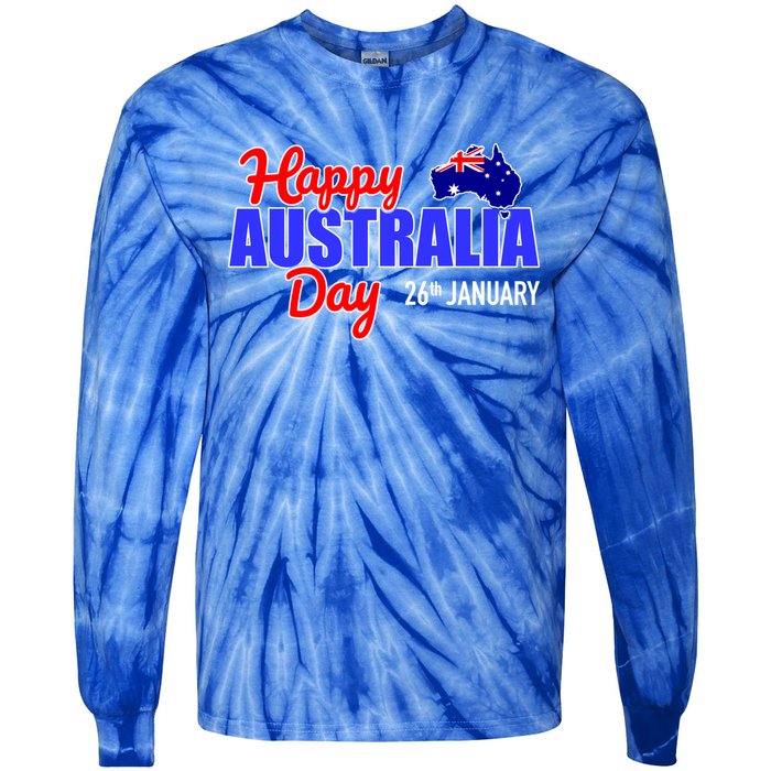 Happy Australia Day 26th Of January Great Gift Tie-Dye Long Sleeve Shirt