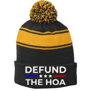 Homeowners Association Defund The Hoa Stripe Pom Pom Beanie