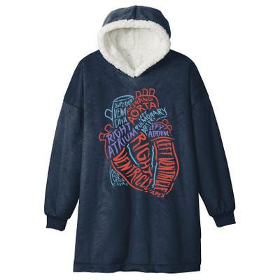 Heart Anatomy Doctor Medical Cardiovascular Biology Student Gift Hooded Wearable Blanket