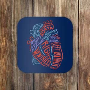 Heart Anatomy Doctor Medical Cardiovascular Biology Student Gift Coaster