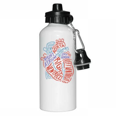 Heart Anatomy Doctor Medical Cardiovascular Biology Student Gift Aluminum Water Bottle