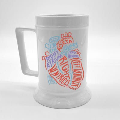 Heart Anatomy Doctor Medical Cardiovascular Biology Student Gift Beer Stein