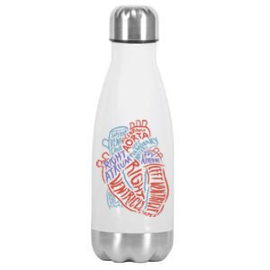 Heart Anatomy Doctor Medical Cardiovascular Biology Student Gift Stainless Steel Insulated Water Bottle