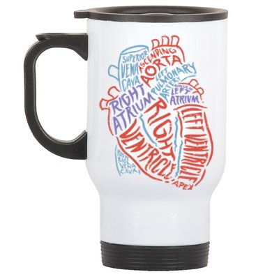 Heart Anatomy Doctor Medical Cardiovascular Biology Student Gift Stainless Steel Travel Mug