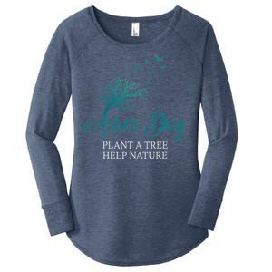 Happy Arbor Day Plant A Tree Earth Birthday Gift Women's Perfect Tri Tunic Long Sleeve Shirt