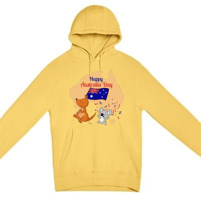 Happy Australia Day Kangaroo Animal Lover For Earth Day Premium Pullover Hoodie