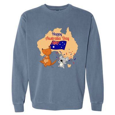 Happy Australia Day Kangaroo Animal Lover For Earth Day Garment-Dyed Sweatshirt