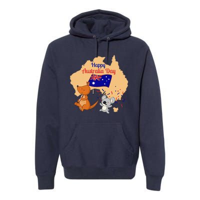 Happy Australia Day Kangaroo Animal Lover For Earth Day Premium Hoodie