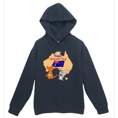 Happy Australia Day Kangaroo Animal Lover For Earth Day Urban Pullover Hoodie