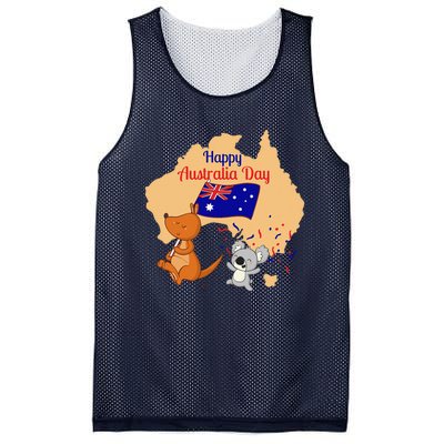 Happy Australia Day Kangaroo Animal Lover For Earth Day Mesh Reversible Basketball Jersey Tank