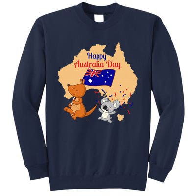 Happy Australia Day Kangaroo Animal Lover For Earth Day Tall Sweatshirt