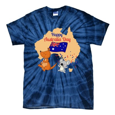 Happy Australia Day Kangaroo Animal Lover For Earth Day Tie-Dye T-Shirt