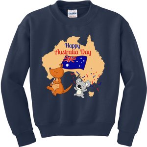 Happy Australia Day Kangaroo Animal Lover For Earth Day Kids Sweatshirt