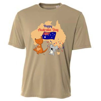 Happy Australia Day Kangaroo Animal Lover For Earth Day Cooling Performance Crew T-Shirt