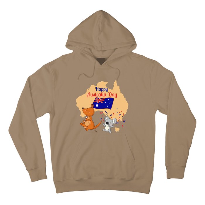 Happy Australia Day Kangaroo Animal Lover For Earth Day Hoodie