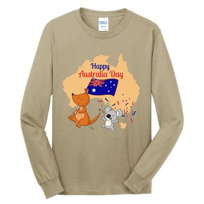 Happy Australia Day Kangaroo Animal Lover For Earth Day Tall Long Sleeve T-Shirt