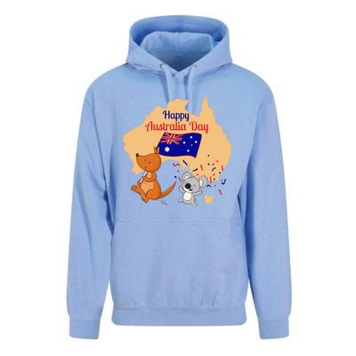 Happy Australia Day Kangaroo Animal Lover For Earth Day Unisex Surf Hoodie