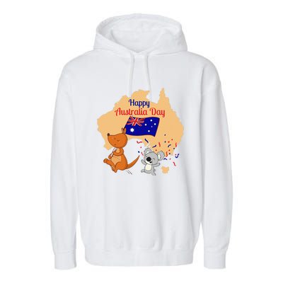 Happy Australia Day Kangaroo Animal Lover For Earth Day Garment-Dyed Fleece Hoodie