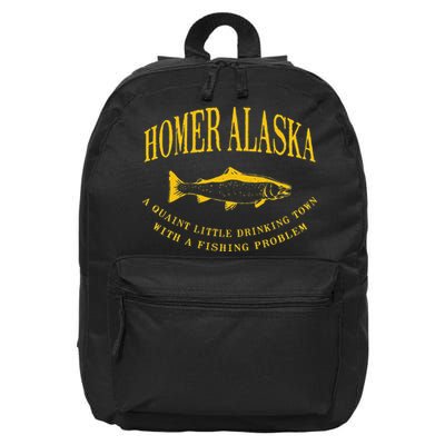 Homer Alaska Drinking Town With A Fishing Problem 16 in Basic Backpack