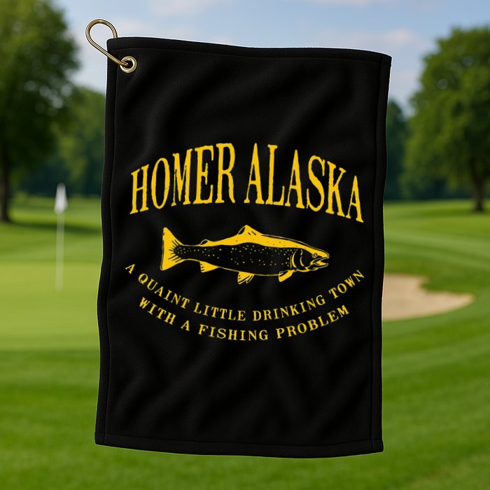 Homer Alaska Drinking Town With A Fishing Problem Golf Towel
