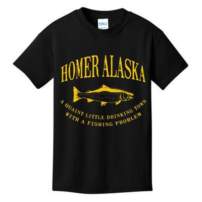 Homer Alaska Drinking Town With A Fishing Problem Kids T-Shirt
