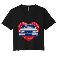 Hello Again Dear Stranger Willson Car By Ashe Women's Crop Top Tee
