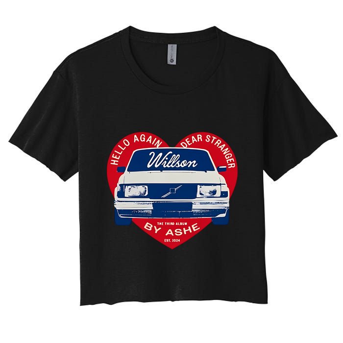 Hello Again Dear Stranger Willson Car By Ashe Women's Crop Top Tee